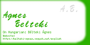 agnes belteki business card